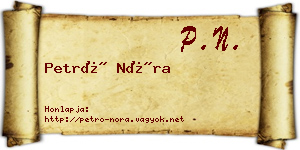 Petró Nóra névjegykártya