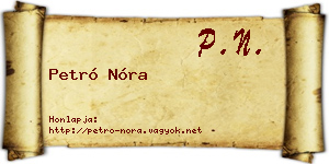 Petró Nóra névjegykártya
