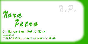 nora petro business card